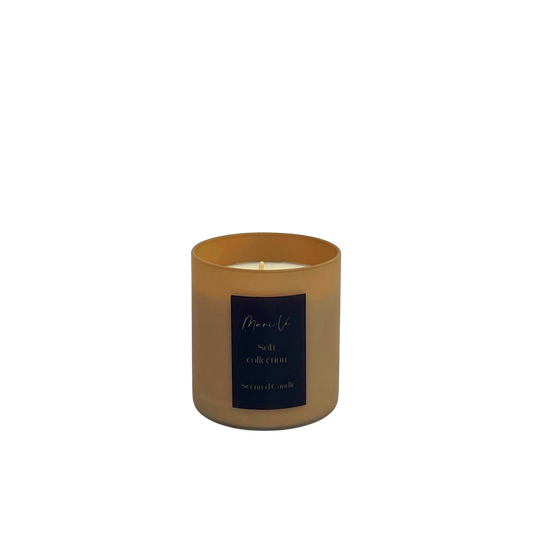Handgemaakte beige kandelaar met Coffee Roast geur, 280 ml.