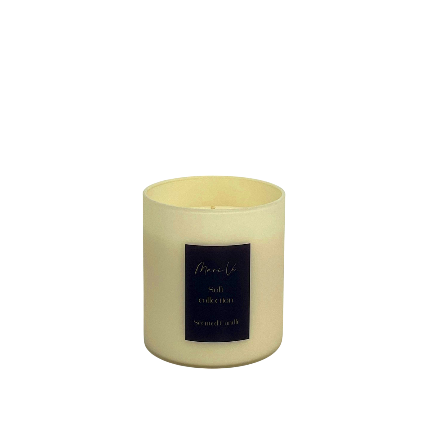 Handgemaakte crème kandelaar met fluweelzachte pioenroos-geur, 450ml.