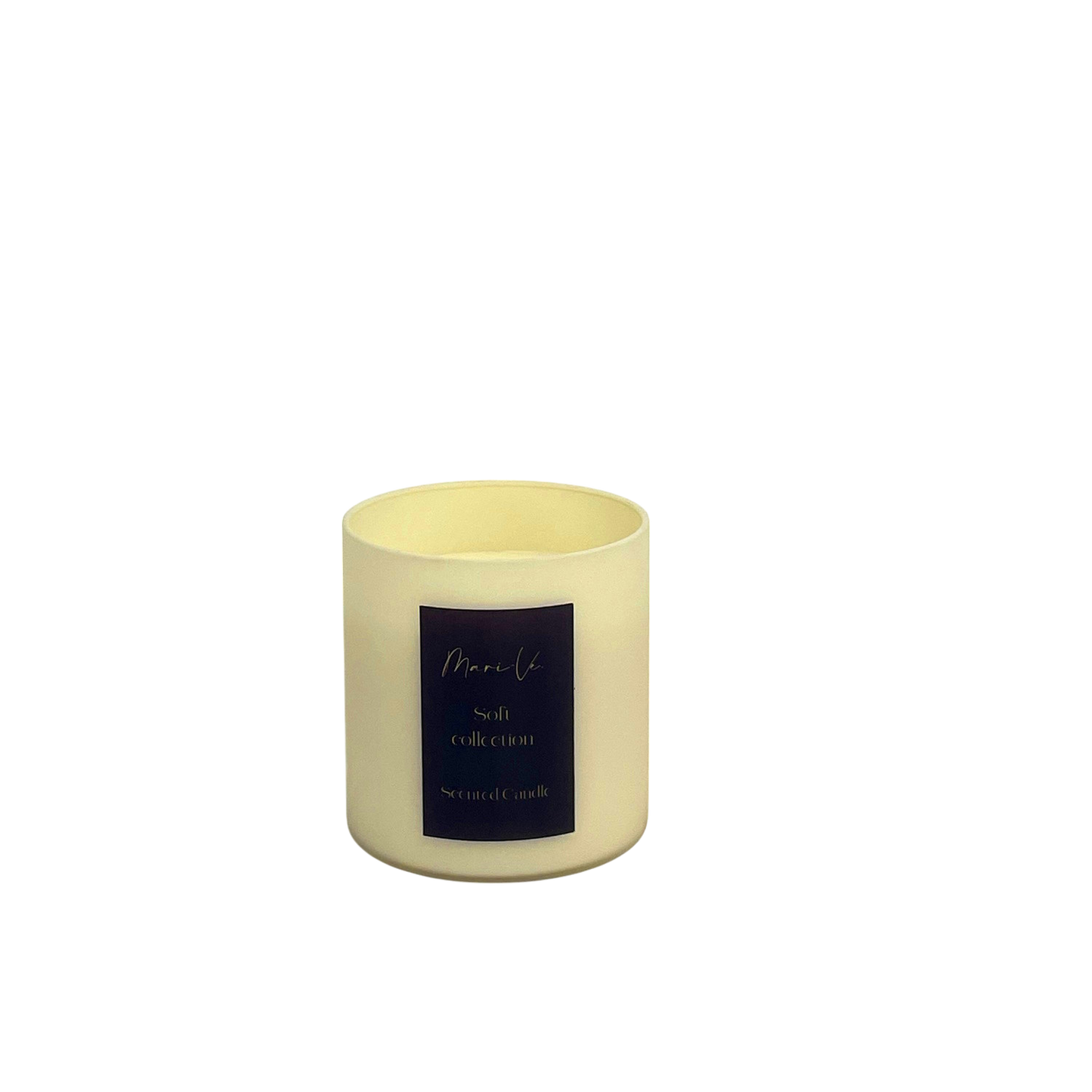 Handgemaakte crème kandelaar met fluweelzachte pioenroos-geur, 280 ml.