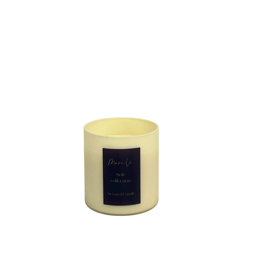Handgemaakte crème kandelaar met fluweelzachte pioenroos-geur, 280 ml.