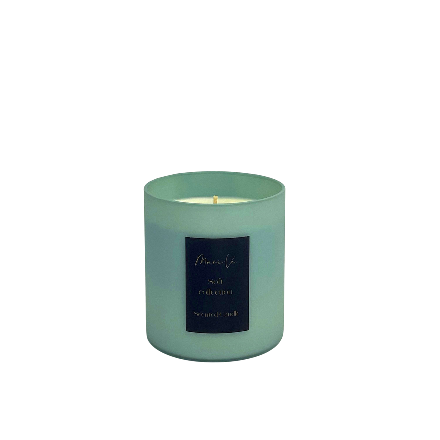 Mintgroene kandelaar met peppermint-geur, 450 ml.