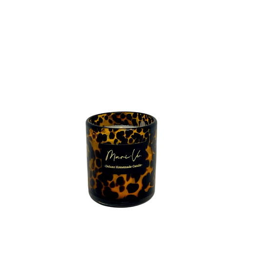 Handgemaakte glazen kandelaar met diep geïntegreerde tijgerprint, Coffee Roast geur, 250 ml.