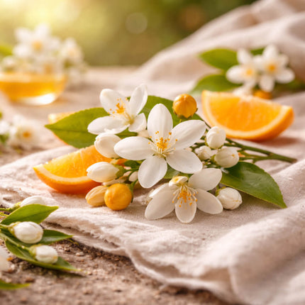 Frisse en elegante geurbeleving van Mari-Ve met oranjebloesem en citrus die een lichte en zonnige sfeer creëert