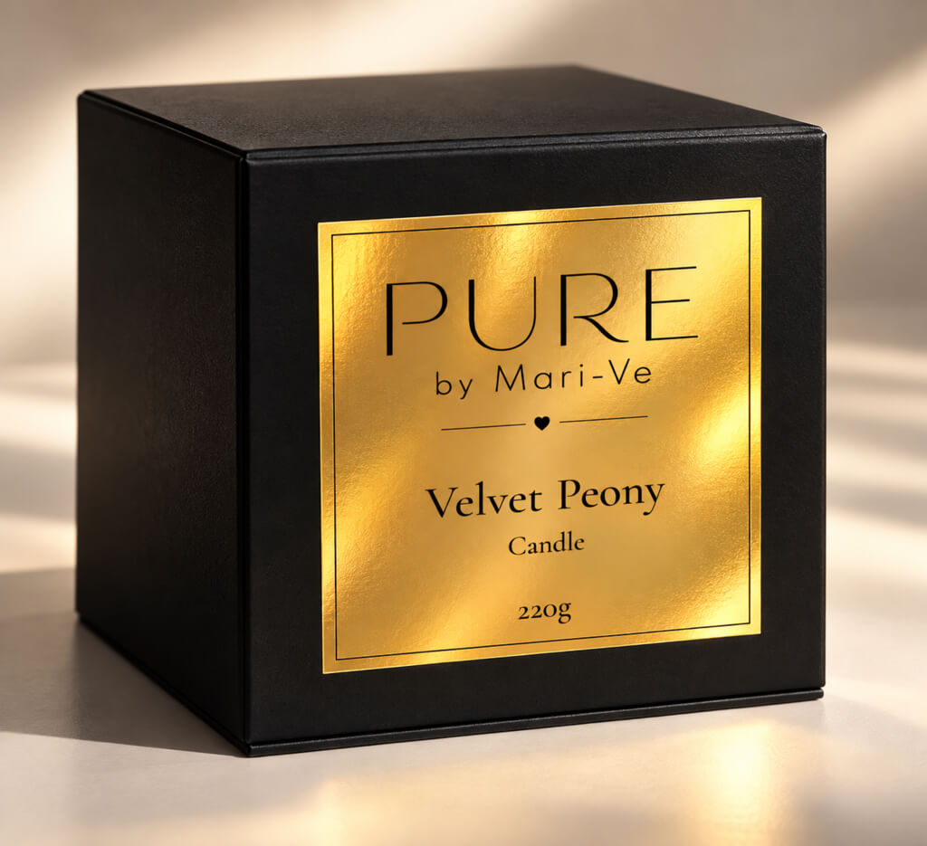 PURE Cream Geurkaars –  Velvet Peony