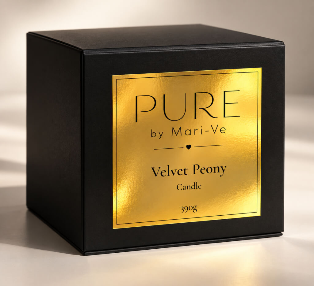 PURE Cream Geurkaars –  Velvet Peony