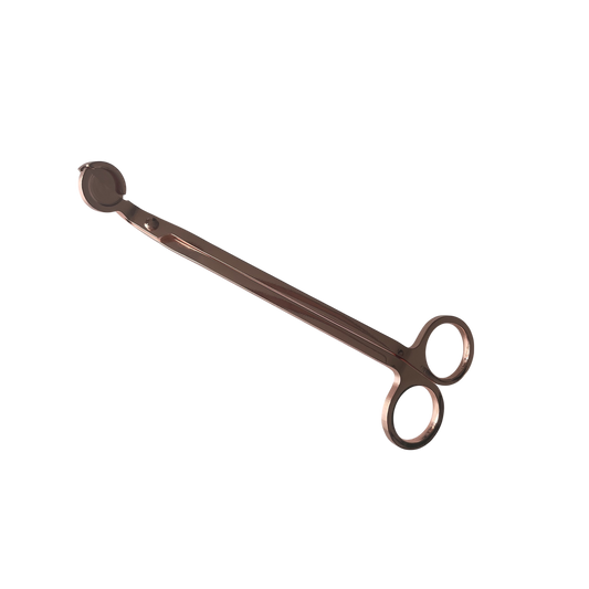 Roze metalen kaarsen trimmer  van Mari-Ve – stijlvol accessoire voor veilig knippen van geurkaarsen