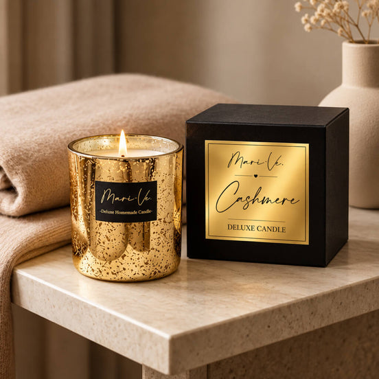 Sparkle Gold Deluxe Scented Candle – Cashmere | 405 g