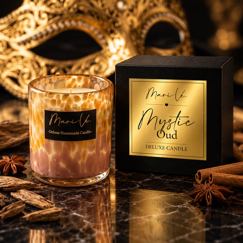 Bougie Parfumée Golden Deluxe – Oud Mystique