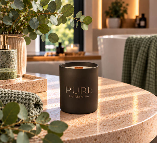 PURE Black Scented Candle – Eucalyptus
