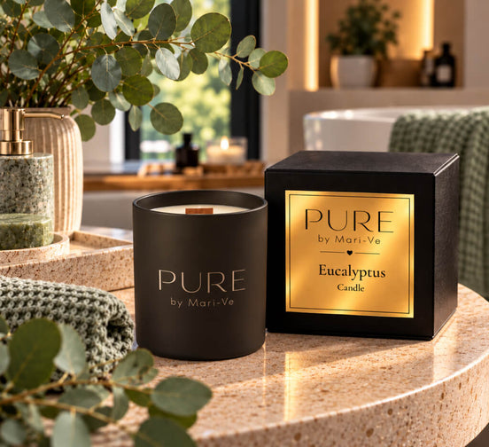 PURE Black Scented Candle – Eucalyptus