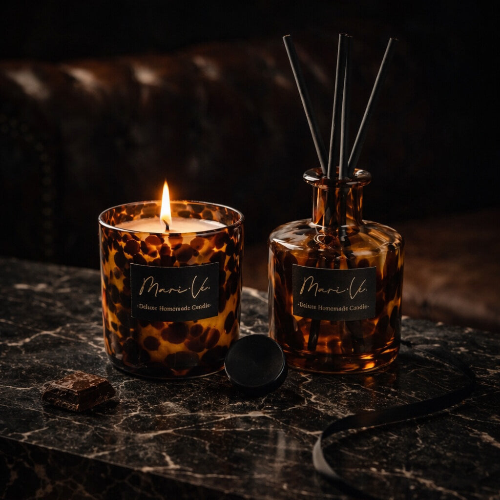 Coffret Cadeau Luxe Sauvage – Cachemire • Bougie parfumée et Diffuseur