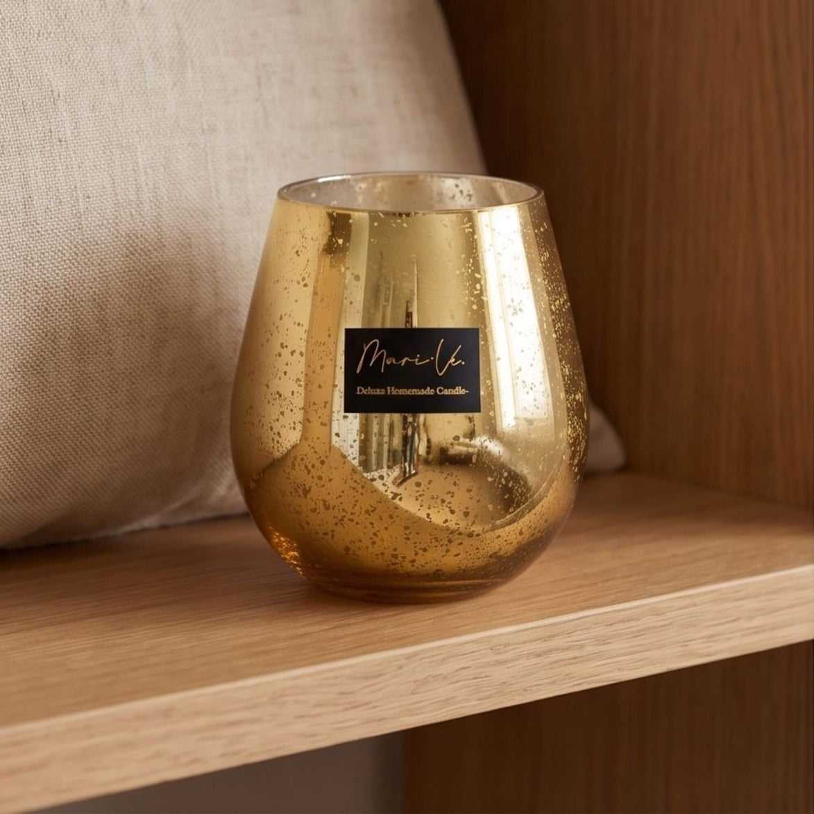 Sparkle Gold Oval – Cachemire | Grande Bougie Parfumée Édition | 1200 ml