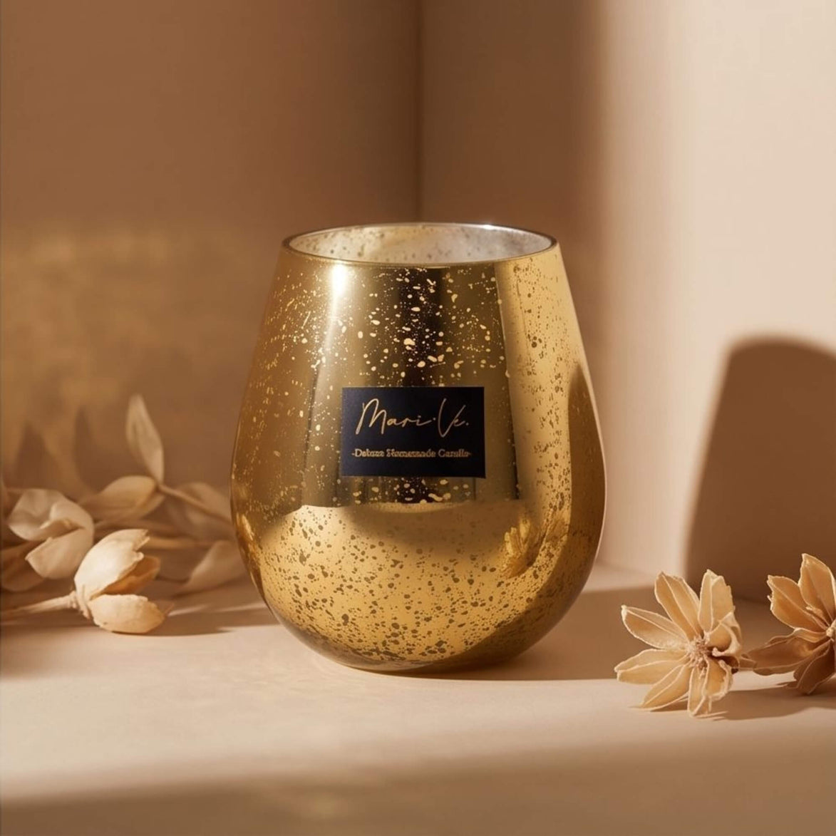 Sparkle Gold Oval – Cachemire | Grande Bougie Parfumée Édition | 1200 ml