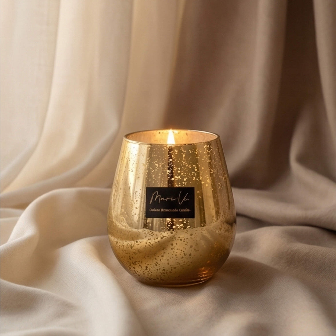 Sparkle Gold Oval – Cachemire | Grande Bougie Parfumée Édition | 1200 ml