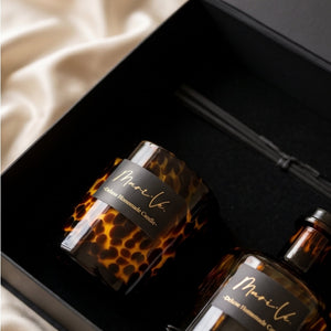 Coffret Cadeau Luxe Sauvage – Cachemire • Bougie parfumée et Diffuseur