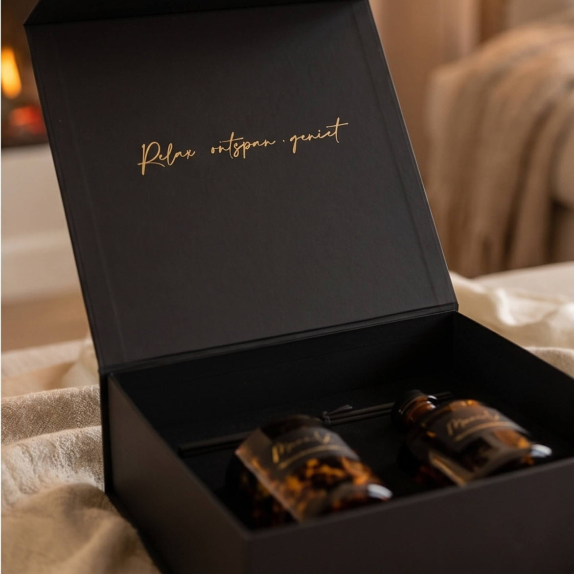 Coffret Cadeau Luxe Sauvage – Cachemire • Bougie parfumée et Diffuseur